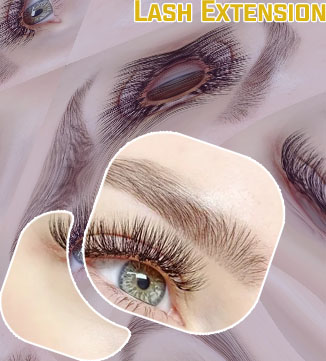 Long hybrid lash extensions